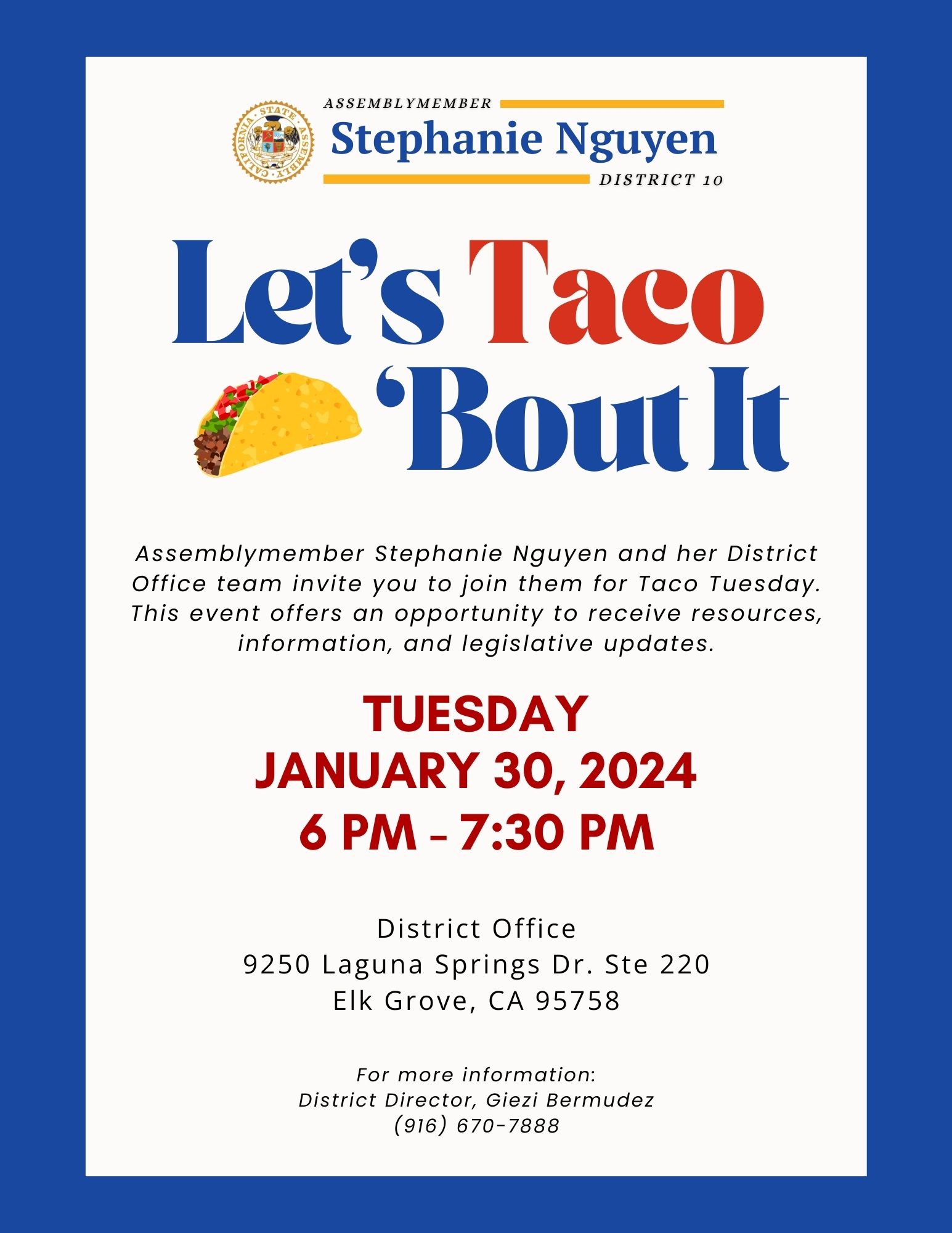 Let's Taco 'Bout It Flyer