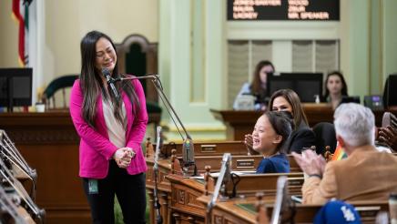 Assemblymember Nguyen Brings Daughter to the Assembly Floor