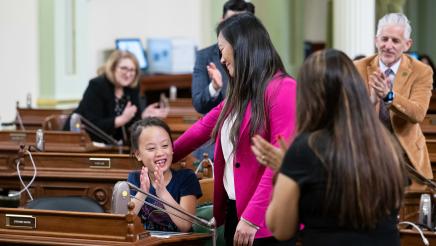 Assemblymember Nguyen Brings Daughter to the Assembly Floor