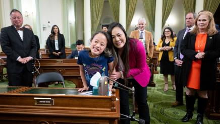 Assemblymember Nguyen Brings Daughter to the Assembly Floor